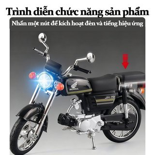 Honda JH70 Mẫu Xe Đạp 1 10 Cân Diecast Xe Máy Đồ Chơi Kim Loại Xe Tăng Cao Su Lốp Quà Tặng Trang Trí