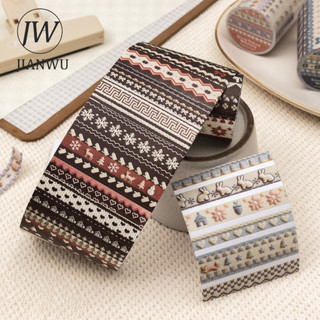 JIANWU Đảo Dệt Giấc Mơ Series Vintage Dệt Kim Họa Tiết Phong Cảnh Chất Liệu Cắt Băng Sáng Tạo DIY Tạp Chí Văn Phòng Phẩm