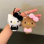 Cùng Ngày Giao Hàng Dễ Thương Da Đen Mắt Đậu Hà Lan Hello kt Sang Trọng Búp Bê Túi Búp Bê Mặt Dây Chuyền Móc Khóa Quà Tặng