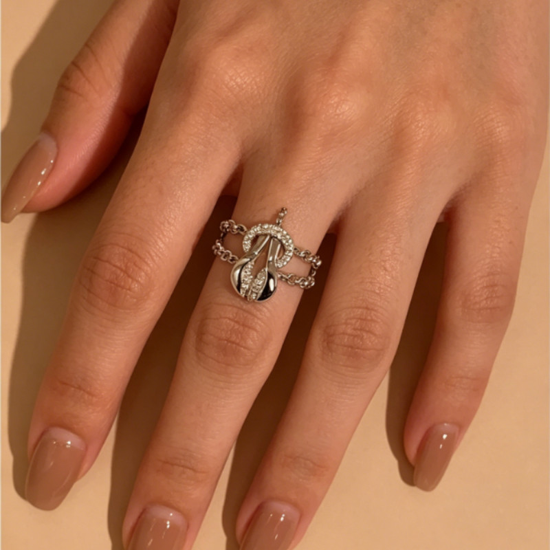 Nhẫn nữ phong cách mới từ Trung Quốc, trang trí đá zircon và thiết kế độc đáo hình bát giác, cá tính và đa năng