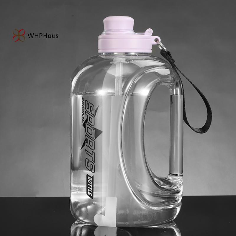 < WHPHous-t > Bình nước thể thao 2800ML Ấm đun nước tập thể dục dung lượng lớn Bình nước miệng lớn có ống hút Tay cầm ngoài trời Bình lớn Đẹp