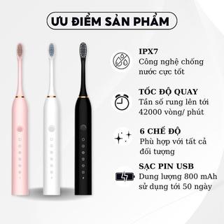 Bàn Chải Đánh Răng Điện X3 Động Cơ Từ, Làm Sạch Sâu, Loại Bỏ Vết Trà Cà Phê, Cao Cấp