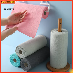 Linh hồn| Khăn lau khử nhiễm hiệu quả Vải làm sạch sợi dày Vải cuộn dày dùng một lần – Thiết kế rách, Khăn lau phòng tắm nhà bếp siêu thấm f