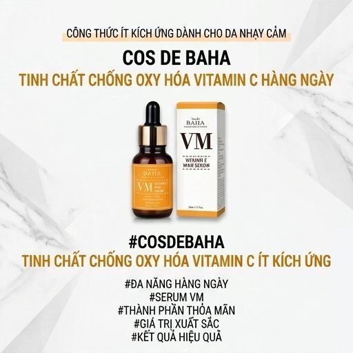 COS DE BAHA Vitamin C E Ferulic Serum 30ml - Làm sáng da chống oxy hóa mạnh mẽ cho làn da rạng rỡ