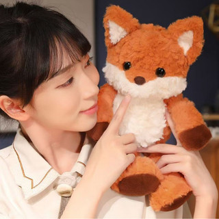 【BabyJoy】Gấu bông cáo cam lông xù dễ thương,lông cừu mềm mượt,Bông PP an toàn,Không dễ rụng lông