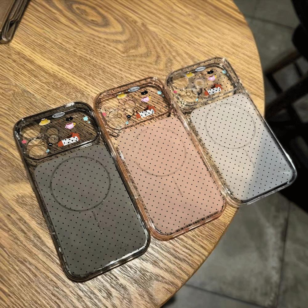 Sữa trắng Trường hợp điện thoại iPhone 1716 hàng ngày 15pro14/13/12 Dễ thương