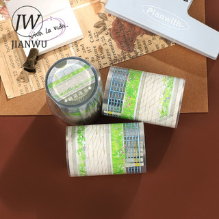 JIANWU 60mm * 5m Vintage Cây Hoa Đường Phố Bên Vật Liệu Phong Cảnh Cắt Băng Thêu Sò PET Sáng Tạo DIY Tạp Chí Văn Phòng Phẩm