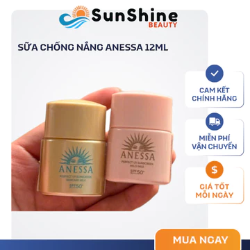 [COMBO 5 TUÝP] Sữa Chống Nắng ANESSA Perfect Uv Sunscreen Dưỡng Da Kiềm Dầu và Cho Da Nhạy Cảm 12ML