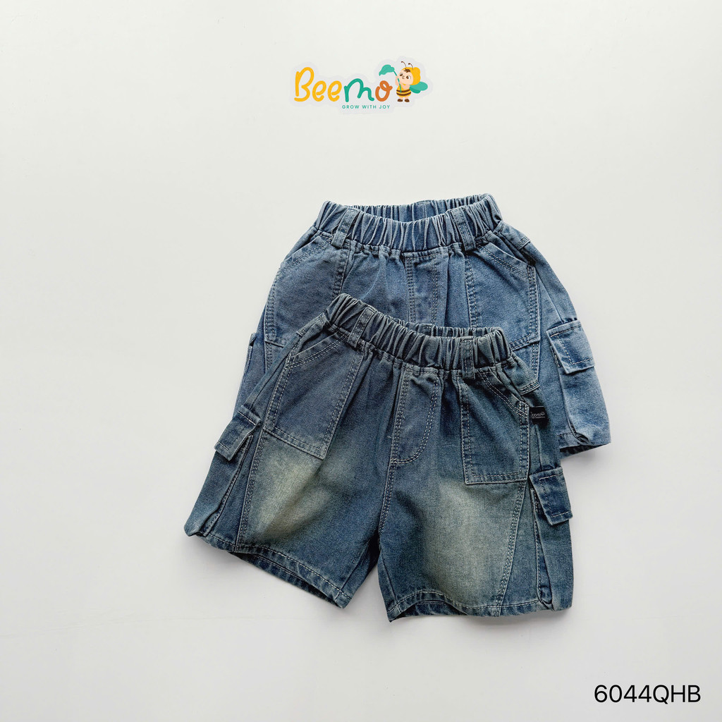 Quần short Jean Beemo thiết kế túi hộp năng động, chất liệu jean mềm mại cho bé 11-24kg