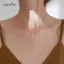 AqToCna Đá Đơn Lấp Lánh Mặt Dây Chuyền Xương Đòn - Dễ Thương Solitaire Choker Trang Sức Thời Trang AqToCna
