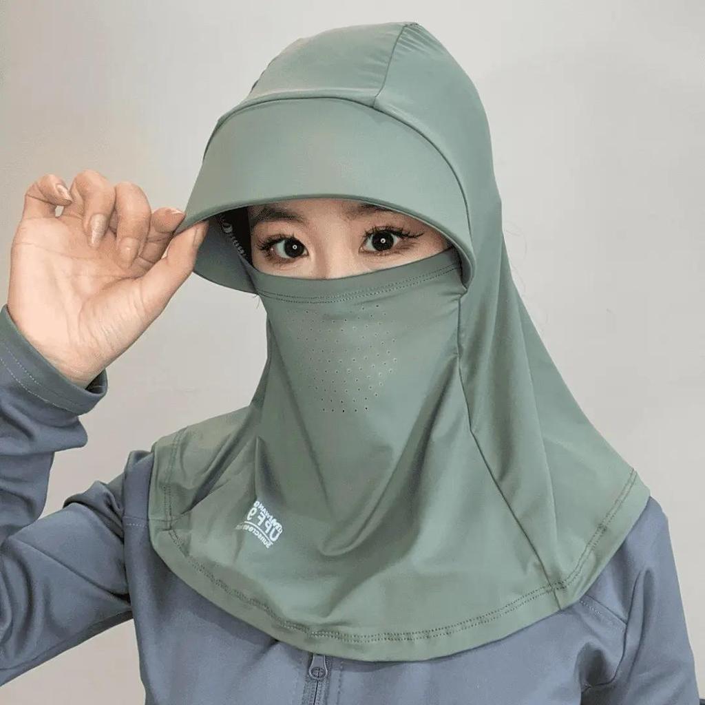 Mũ Chống Nắng Toàn Mặt Cho Nữ, Mũ Chống Nắng Mùa Hè, Chống Tia UV, Có Mặt Nạ Lụa Lạnh Để Bảo Vệ Cổ