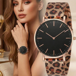 Đồng hồ nữ sang trọng Kim loại đơn giản Họa tiết da báo Dây đeo đồng hồ đeo tay thạch anh dành cho nữ Thời trang Thanh lịch Đồng hồ nữ Đồng hồ nữ reloj para mujer