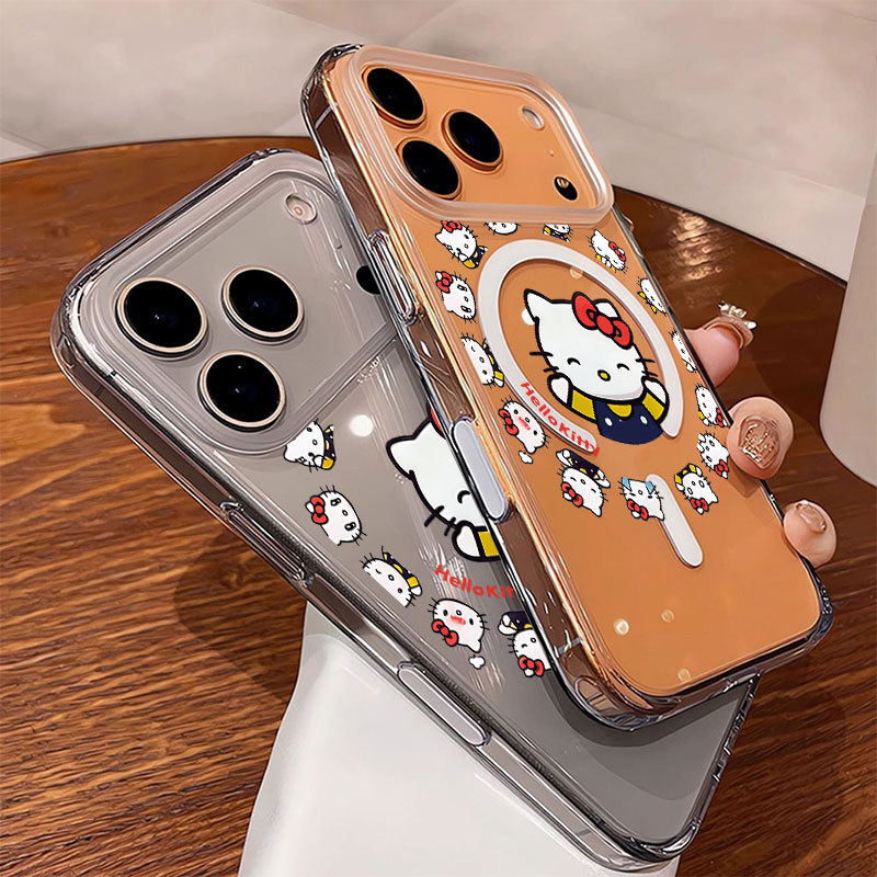 Ốp lưng iPhone họa tiết Hello Kitty hỗ trợ sạc không dây từ tính - iP 7/8/X/XS/XR/11/12/13/14/15/16/17/Plus/Air/Pro/Max