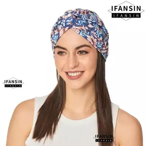Khăn Hijab IFANIN, Mũ Turban in hoa thoáng khí cho nữ, Mũ rụng tóc đàn hồi cổ điển Châu Phi Chemo Mũ Ả Rập