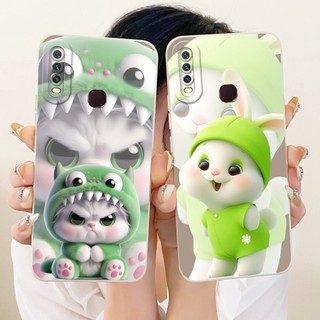 Dành Cho Vivo Y12 Y15 Y17 Y11 Y12i 1906 1901 1902 1904 1940 Ốp Điện Thoại Với Họa Tiết Thỏ Mèo Hoạt Hình Dễ Thương Bảo Vệ Ống Kính Silicon Mềm TPU