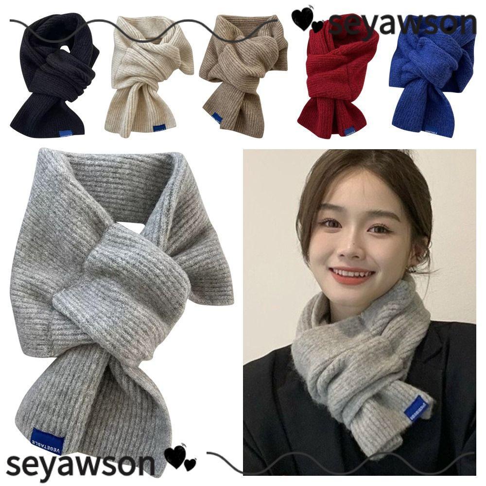 Khăn quàng cổ SEYAWSON cho bé gái, len dệt kim dày