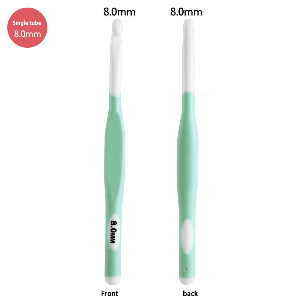 Kích thước lớn Móc móc 4 chiếc Bộ kim móc dài QLRFFLJOY 8mm 10mm 12mm 15mm Tay cầm cao su Móc móc Dụng cụ dệt sợi DIY để đan Chăn, Khăn choàng và thảm
