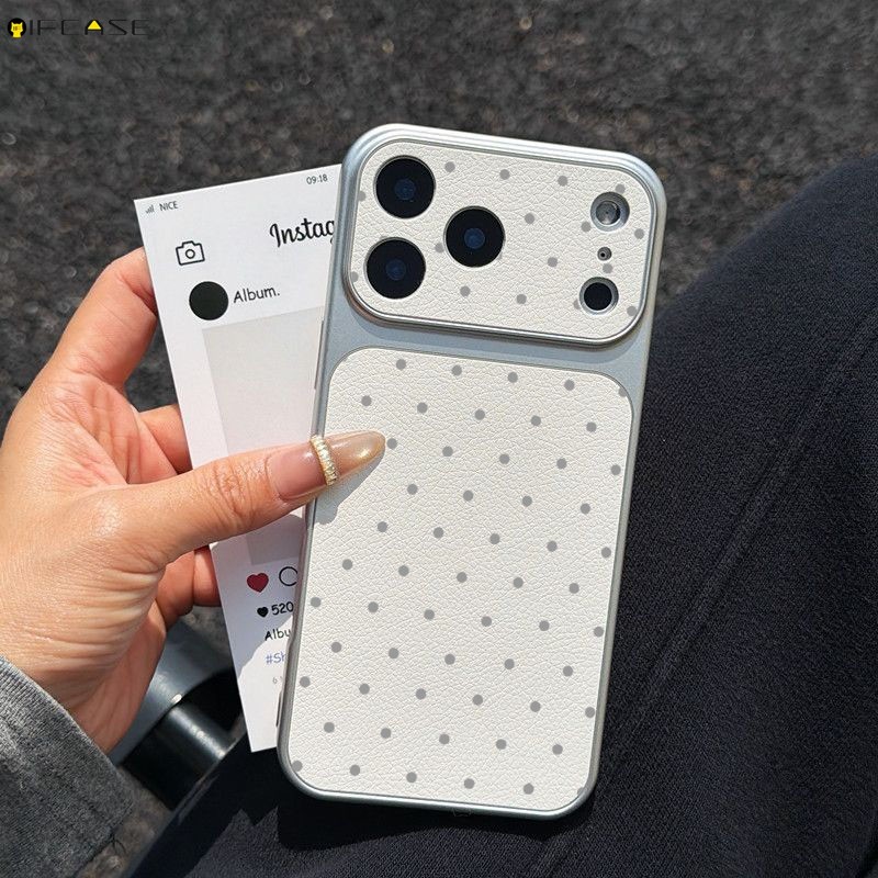 Dành Cho Realme C85 Pro C75 C75X C73 C71 C67 C65S C65 C63 C61 C55 C53 C51 C51S C35 C33 C30S Ốp Điện Thoại Màu Trắng Lớn Cửa Sổ Da PU Thanh Lịch Đơn Giản Màu Xám Chấm Bi Vỏ