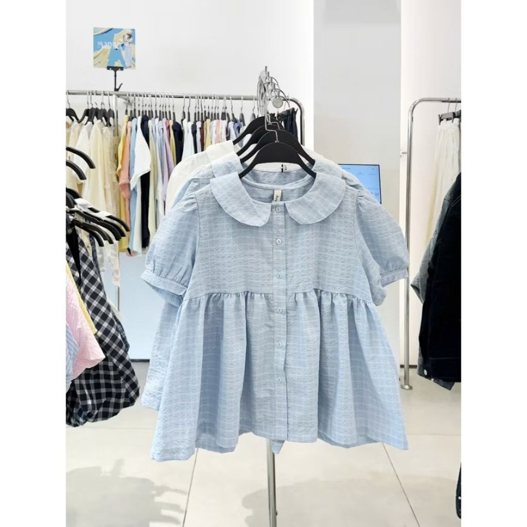 (ẢNH OLDSCHOOL) Áo babydoll cổ sen tay chuông CARA TOP M6009 - SamHi Closet
