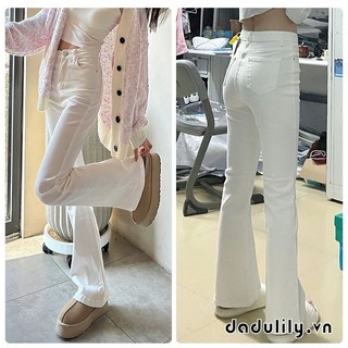 DADULILY Quần Bò Cạp Cao Tôn Dáng Gầy Quần Bò Cạp Trễ Dễ Phối Tôn Dáng Co Giãn Dáng Người Nhỏ Mùa Hè Cho Nữ