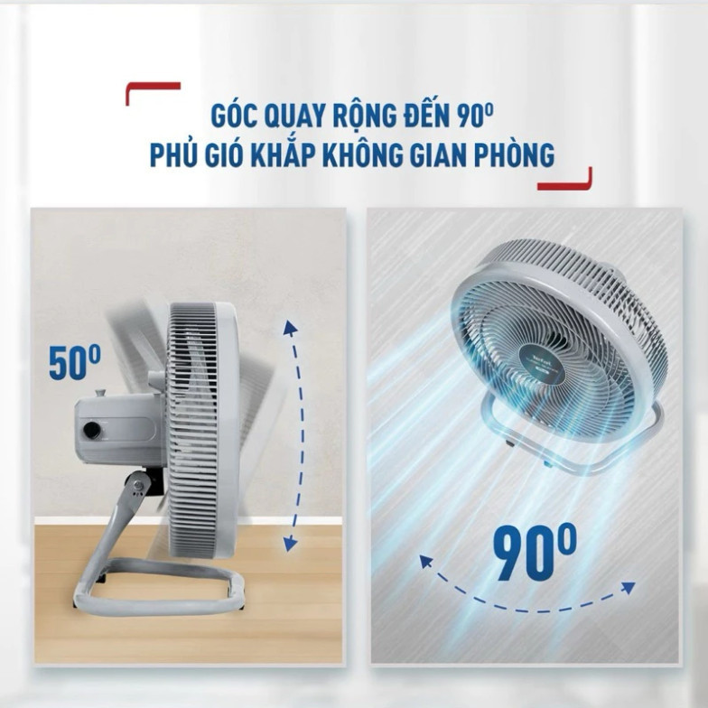 Quạt sàn Tefal Turbo Silence Plus 80W  6 Cánh - Chế độ yên tĩnh - Làm mát nhanh - Bảo hành 24 tháng