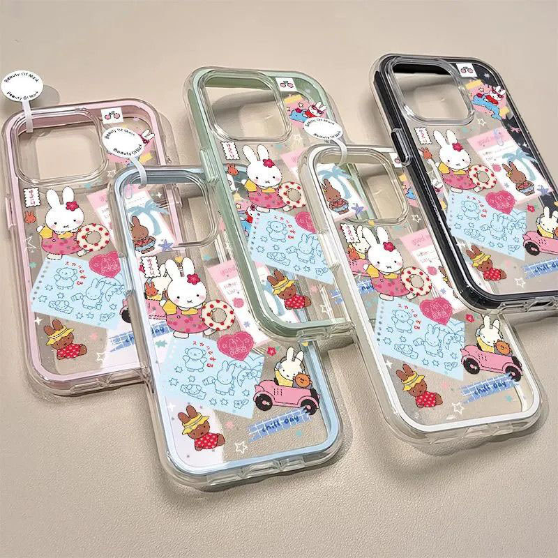 Bộ đồ bơi mùa hè thỏPhù hợp với vỏ điện thoại 17 Pro Max, iPhone 16 Pro/14 ba trong một