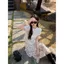 Mùa xuân hè Phong cách mới Phong cách Hàn Quốc Retro Thiết kế xù không đều Váy dài vừa phải Váy chấm bi nữ