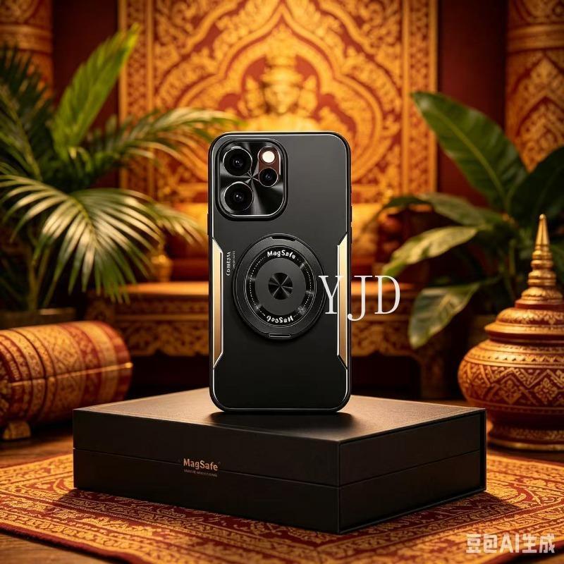 Ốp YJD Cho OPPO Reno14 Pro Reno14F Hợp Kim Nhôm Kim Loại 360° Ốp điện thoại chống rơi giá đỡ xoay