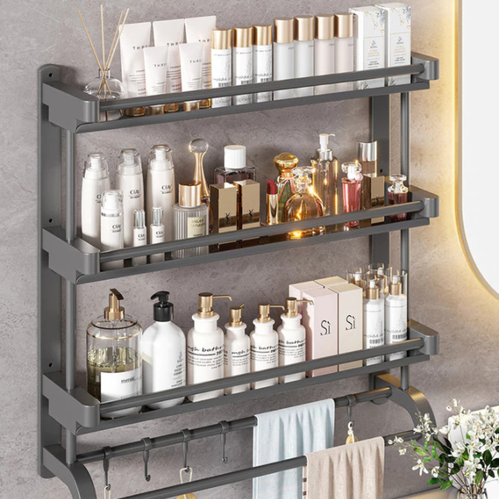 Kệ Đựng Đồ Nhà Tắm HomeMate Dán Tường Không Khoan – Kệ Đựng Mỹ Phẩm Thép Carbon Chống Gỉ Cao Cấp