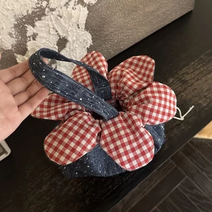 Mùa Xuân Mùa Hè Phong Cách Mới Túi Xách Công Nghiệp Nặng Full Kim Cương Denim Túi Hoa Nhỏ Retro Di Động Lưu Trữ Túi Nhỏ