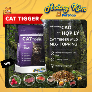 Thức ăn hạt cho mèo CAT TIGGER WILD 1KG - Bí Quyết Lông Mượt, Khỏe Mạnh Từ Hoàng Kim Petshop
