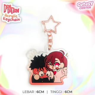 CUTESYCENTER - Dandadan Couple Acrylic Keychain Gantungan Kunci Pasangan Anime Chibi Momo Okarun 6cm - COUPLE1