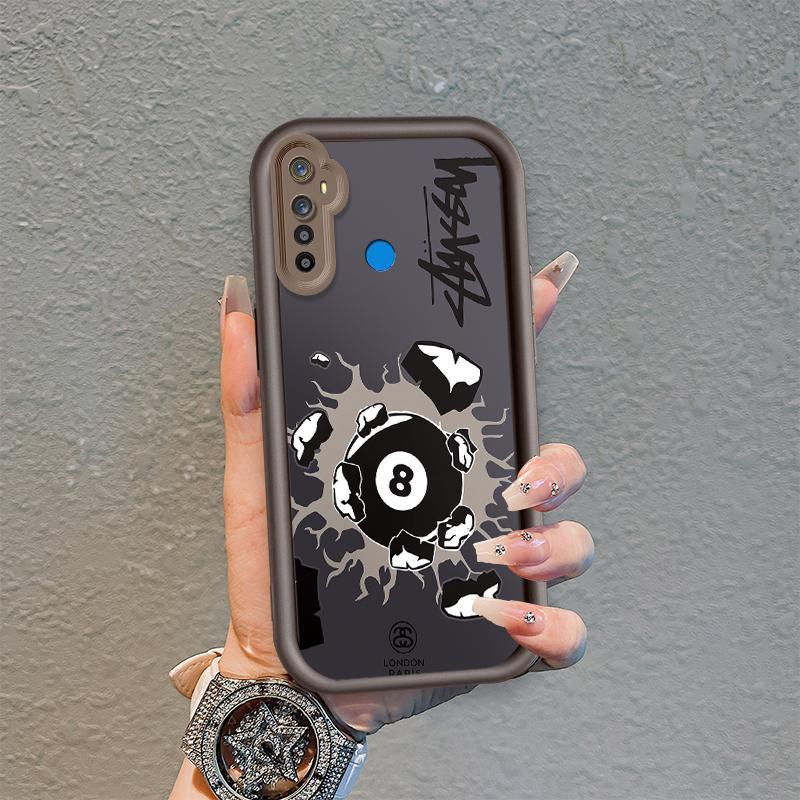 Vỏ Cho Realme 5 5i 5S 6i Phim Hoạt Hình Silicon Mềm Ốp lưng TPU Bi-a Xu Hướng Mắt Thiên Thần Chống Sốc Ốp Lưng