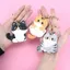 THEGIRL8B Pu Da Mèo Mặt Dây Chuyền, Móc Treo Hoạt Hình Động Vật Móc Khóa, Nhiều Màu DIY Handmade Sáng Tạo Thẻ Truy Cập Bao Túi Trang Trí