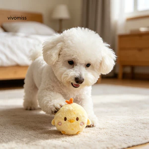 Đồ chơi bóng chó sang trọng Fluffy – Đồ chơi nhồi bông hình chú thỏ dễ thương cho chó con mọc răng Huấn luyện ngoài trời Bóng chơi thú cưng bền cho chó nhỏ đến trung bình Đồ chơi nhai cho chó con