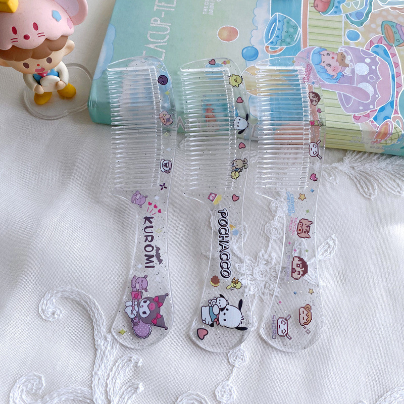 【Roshy】🍧Lược chải tóc Sanrio trong suốt, thiết kế đáng yêu