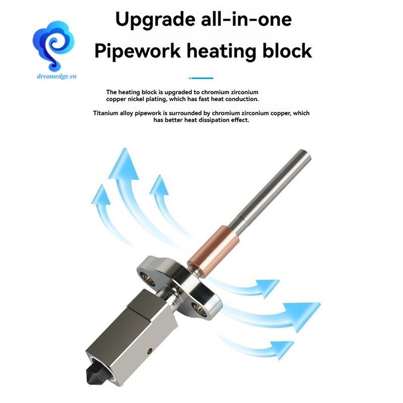 [dreamedge] Để nâng cấp Hotend Tốc độ cao, họng có độ cứng cao, vòi phun có thể thay thế cho K1, K1C, K1 Max