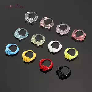 AqToCna - Bộ 10 Bông Tai Nhỏ Nhiều Màu Sắc Từ Nhựa, Phù Hợp Làm Quà Tặng Cho Bé Gái Và Phụ Kiên Thời Trang Đơn Giản