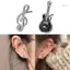 SUIT Tiny Post Bông tai Music-Note Guitar Stud Bông tai bất đối xứng