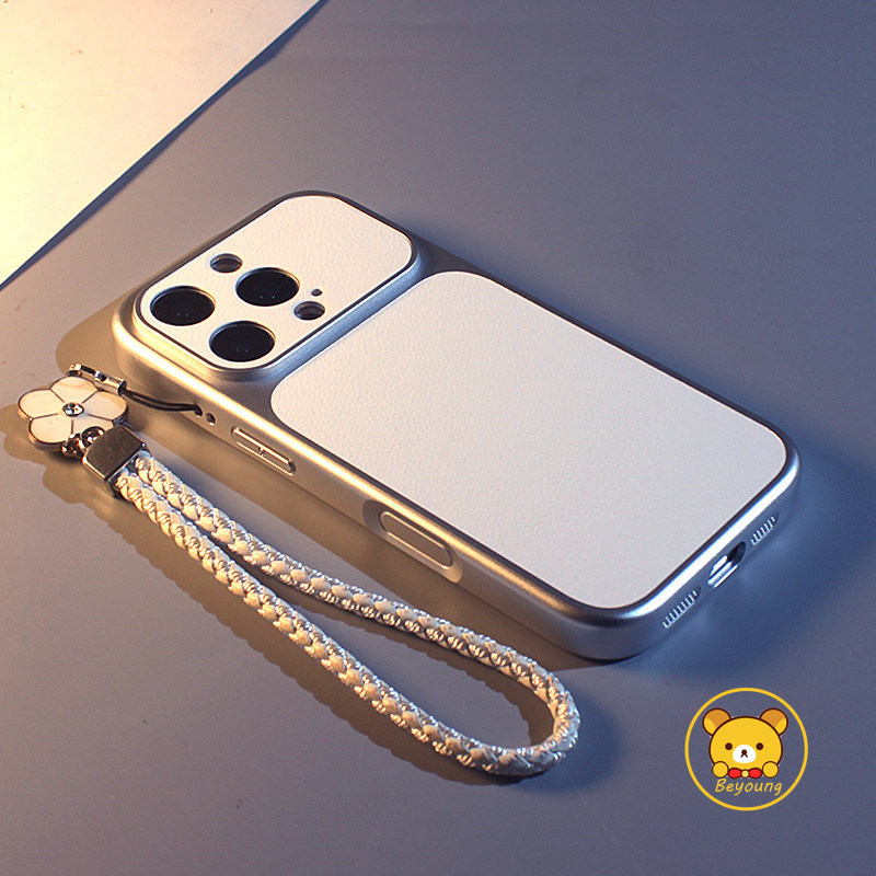 Ốp Điện Thoại Da PU Trắng Cho Redmi K90 Pro Max K80 K70 K70E K60 K60E K50 Ultra K50i K40 K40S Turbo 5 Max 4 Pro 5G 4G Vỏ Mềm Mờ Đơn Giản Dễ Thương Có Vòng Tay