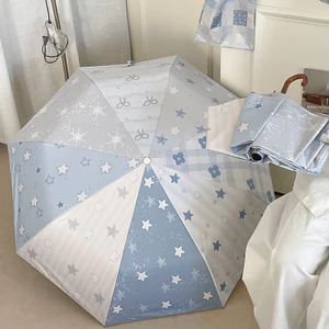Salt Series Ngôi Sao Gấp Ô Nữ Mưa Hoặc Mưa Ô Chống Nắng Công Dụng Kép Tấm Che Nắng Di Động Tự Động Chống Nắng
