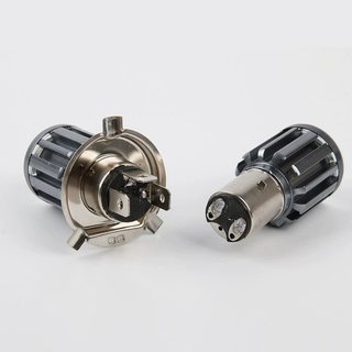 Bóng đèn pha xe máy LED H4 HS1 BA20D 12W 10000LM Vỏ nhôm IP68 màu kép