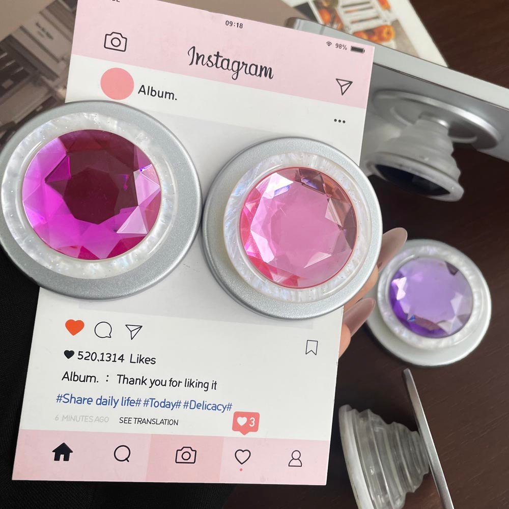 Popsocket Huancai Yuan Họa Tiết Nam Châm Có Thể Gập Lại Giá Đỡ Điện Thoại Nam Châm