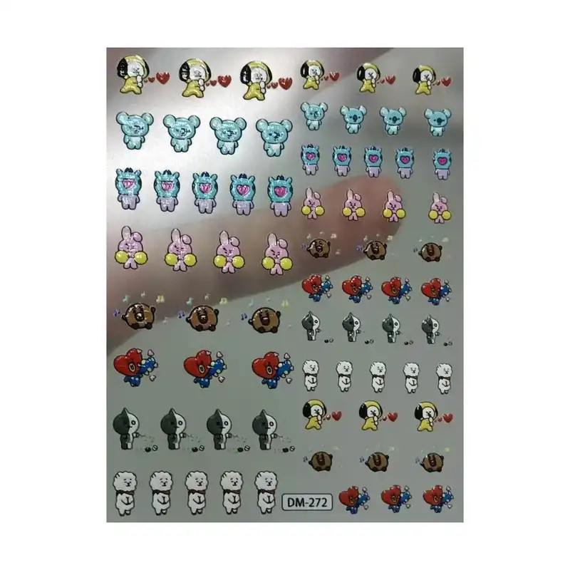 Bán Sản Phẩm Mới BTS Làm Móng Tay Miếng Dán Tất Cả Hỗ Trợ Móng Tay Sổ Tay Kép Miếng Dán Hàn Quốc kpop Hàng Hóa Chất Lượng Cao
