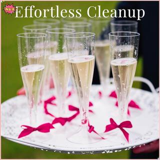 N & X 5 Chiếc Cốc Champagne Trong Suốt Dùng Một Lần Sáo Nhựa Ly Cưới Sinh Nhật Đồ Dùng Thanh Uống Cốc Kem Đỏ.