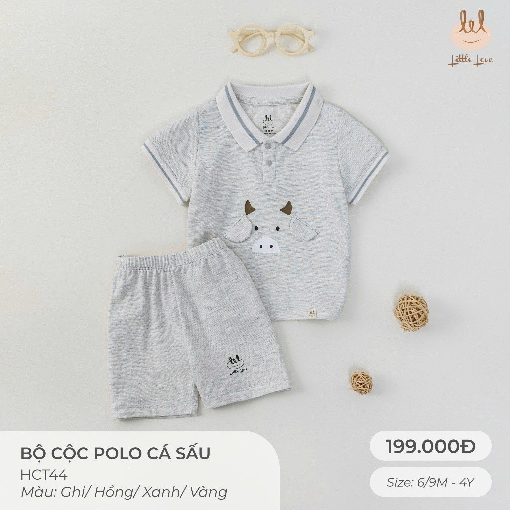 BỘ CỘC POLO CÁ SẤU  [ SIÊU MỀM, MÁT, MỊN CO DÃN VÀ THẤM HÚT TỐT] SZ 6/9M - 4Y (HCT44)
