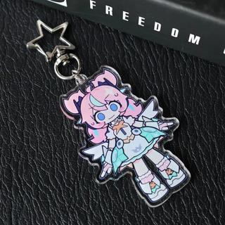 Zenless Zone Zero Chibi Anime Acrylic Keychain with Star Charm Angel of Delusion Fan Gift