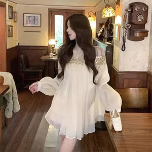 Váy sequin lưới kiểu Pháp gợi cảm, dáng rộng nhẹ nhàng - Giảm giá 50%