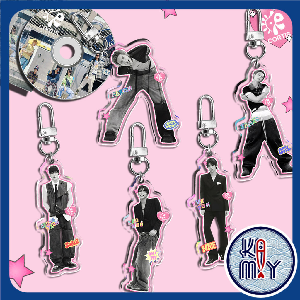 Kpop nhóm nhạc CORTIS KEONHO Keychain Cute Acrylic SEONGHYEON JUHOON JAMES MARTIN Key Ring