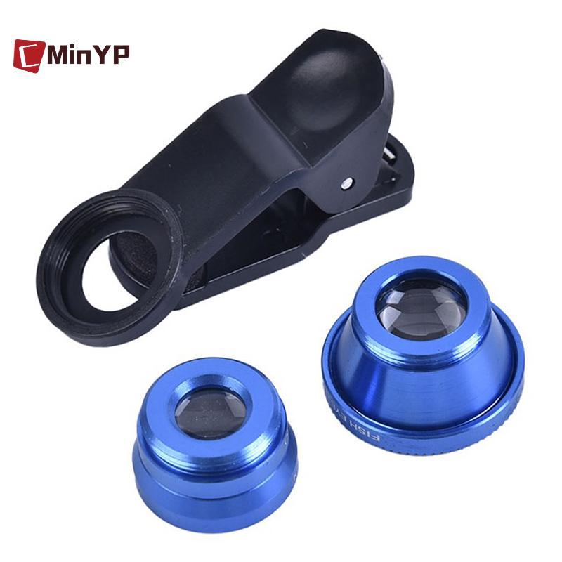 CMinYP 3In1 Ống Kính Điện Thoại Camera Chung Cho Điện Thoại Thông Minh Góc Rộng Ống Kính Mắt Cá Và Kẹp Macro Camera Bộ Cho Điện Thoại Di Động Đa Năng Vinh Quang